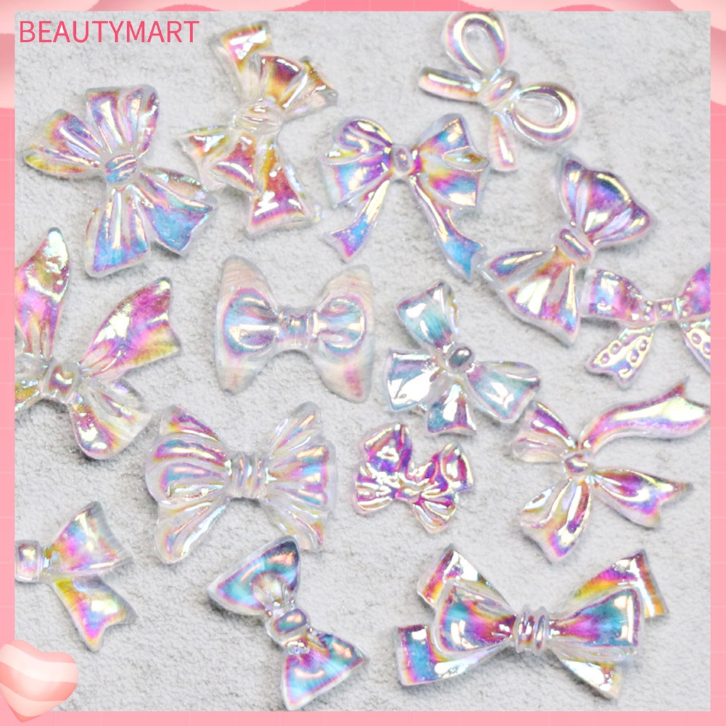 Set 50 Phụ Kiện Trang Trí Móng Nghệ Thuật 3D Hình Nơ Màu Aurora