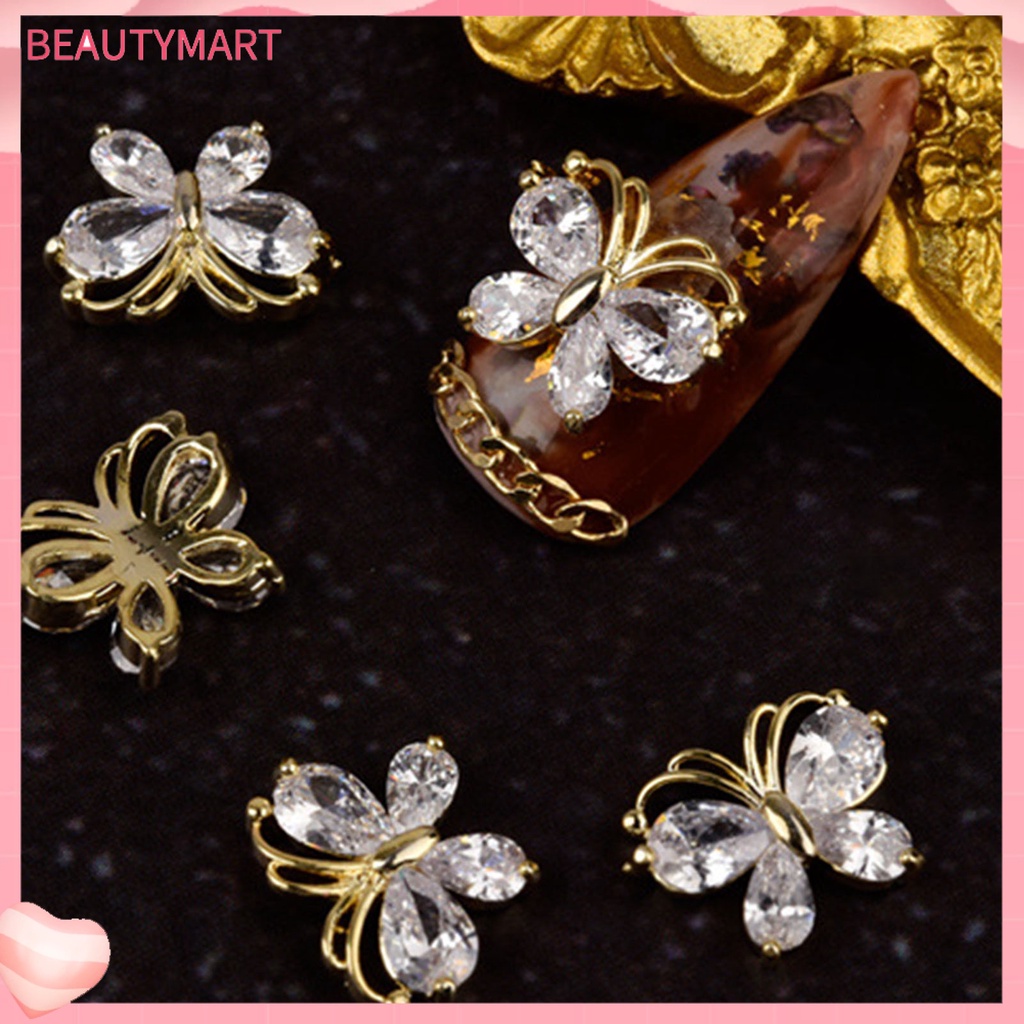 Đá Kim Cương Giả Hình Bướm 3D Lấp Lánh Không Phai Màu Chống Oxy Hóa Trang Trí Móng Tay DIY