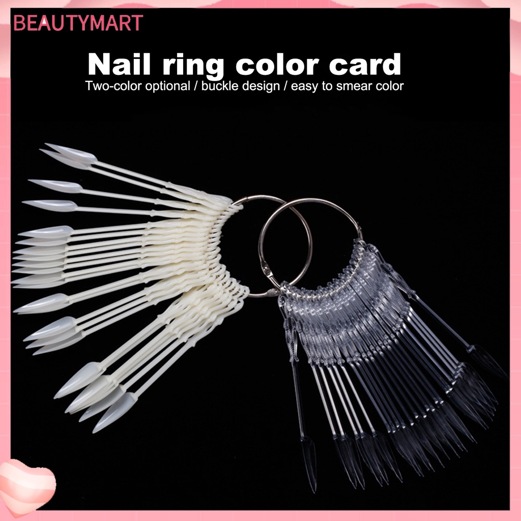 Set 24 Móng Tay Giả Trong Suốt Có Khóa Cài Hình Quạt Luyện Tập Làm Móng Nghệ Thuật