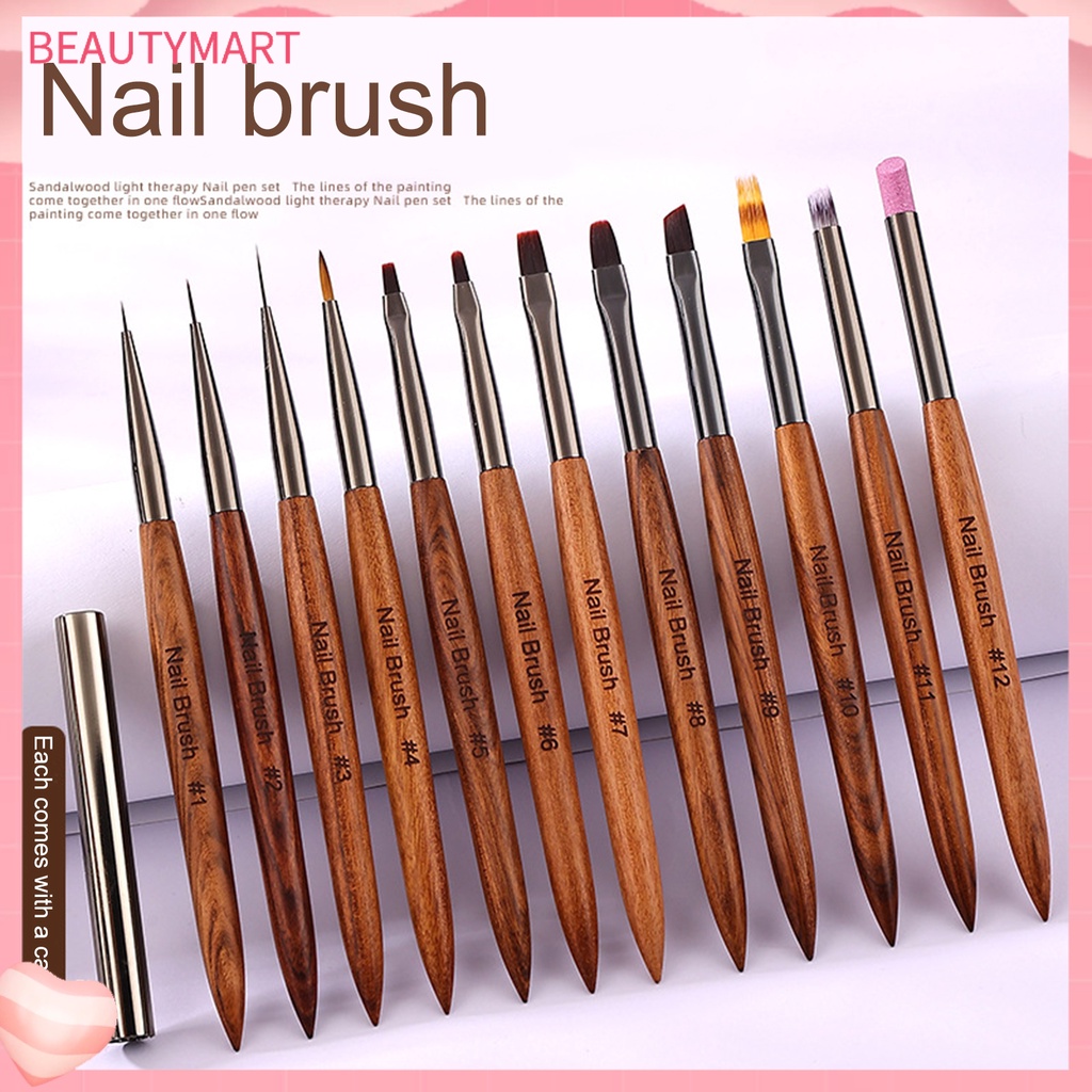 Cọ Vẽ Móng Nghệ Thuật Lông Mềm Không Đánh Dấu DIY Có Nắp Đậy