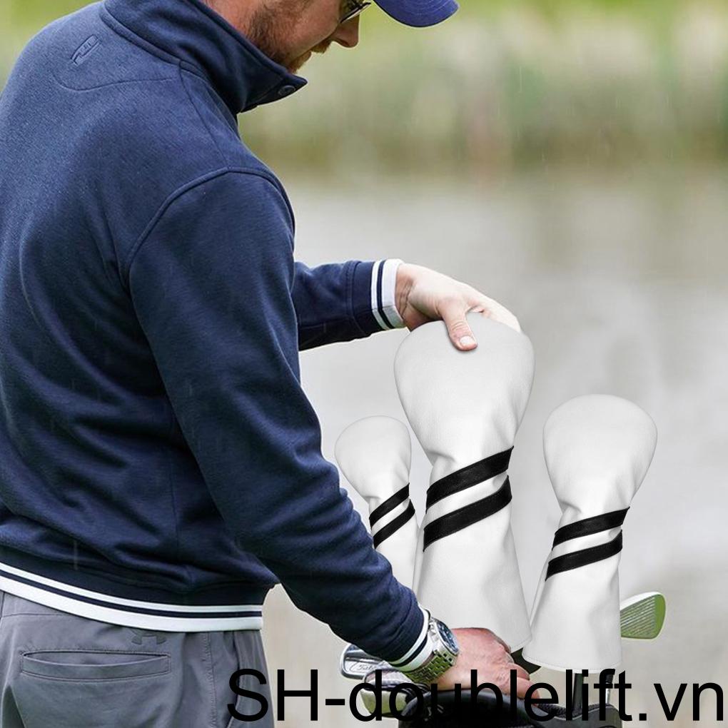 Set 3 Vỏ Bọc Đầu Gậy Đánh Golf Chống Nước Chống Bụi Giặt Được