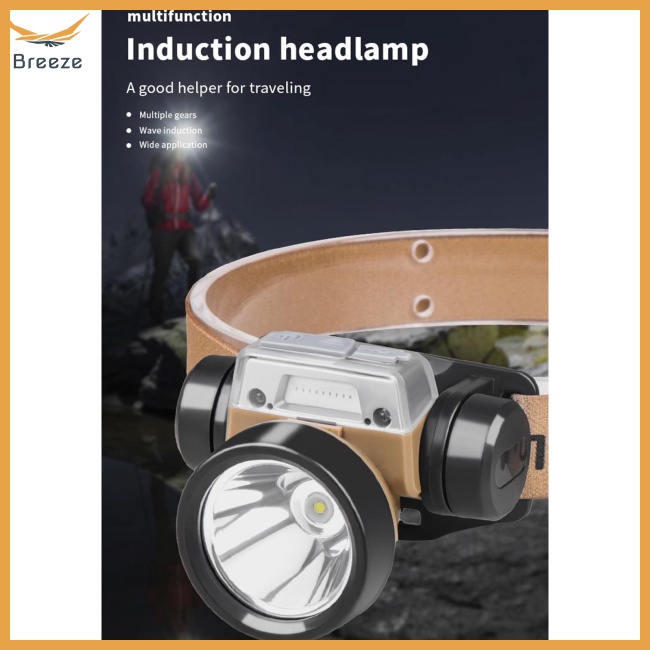 Đèn Pin Led Cob Đeo Đầu Tích Hợp Pin Có Thể Sạc Lại Cảm Biến Tiện Dụng