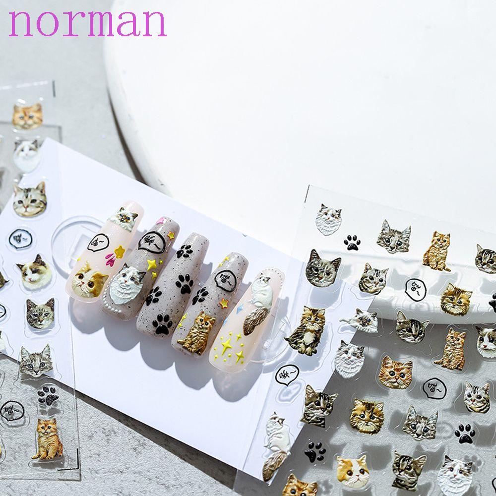 Miếng Dán Trang Trí Móng Tay Tự Dính Họa Tiết Thỏ / Dâu Tây Màu Cầu Vồng Hoạt Hình