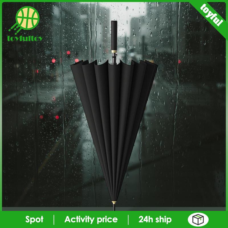 Dù Màu Đen Tay Cầm Cao Su Chống Gió Tiện Dụng