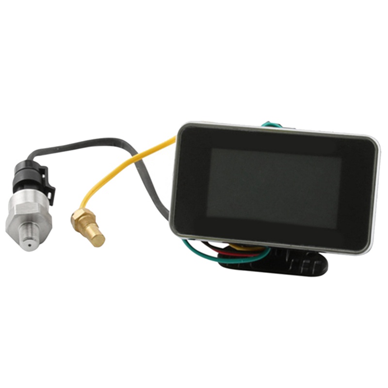 Đồng Hồ Đo Áp Suất Dầu / Nước / Nhiên Liệu Màn Hình LCD Kỹ Thuật Số 4 Trong 1 Với Cảm Biến 10mm