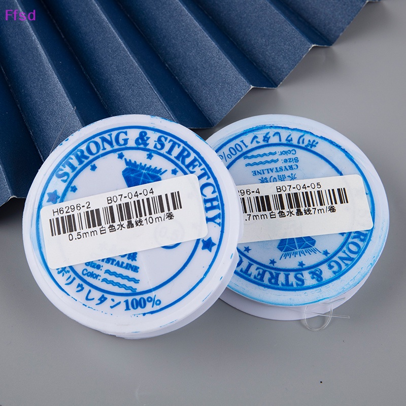 Cuộn Dây Làm Trang Sức Co Giãn Trong Suốt Màu Trắng 0.4-1mm 12-5M DIY