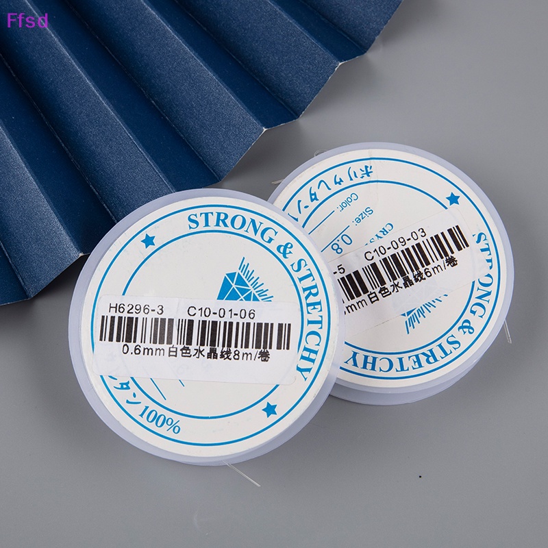 Cuộn Dây Làm Trang Sức Co Giãn Trong Suốt Màu Trắng 0.4-1mm 12-5M DIY