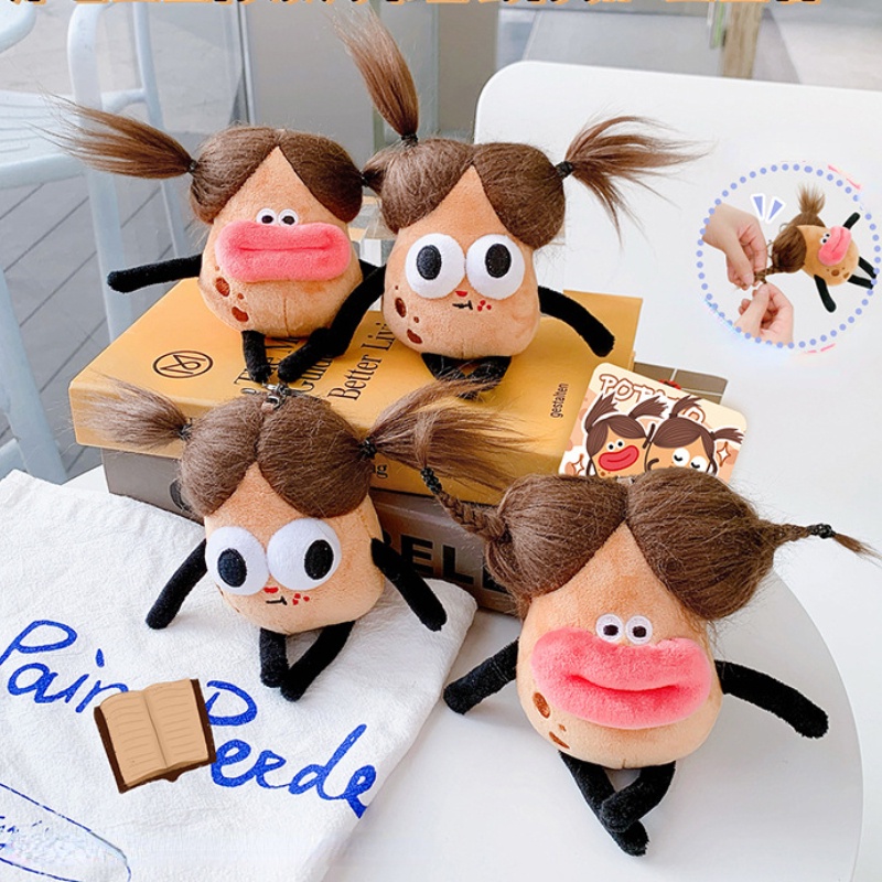 Móc Khóa Nhồi Bông Hình Khoai Tây Chiên Dễ Thương