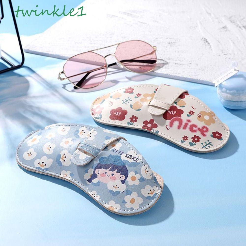 Hộp Đựng Mắt Kính Cầm Tay Bằng Da PU Họa Tiết Hoa Lấp Lánh Sang Trọng Cho Nữ