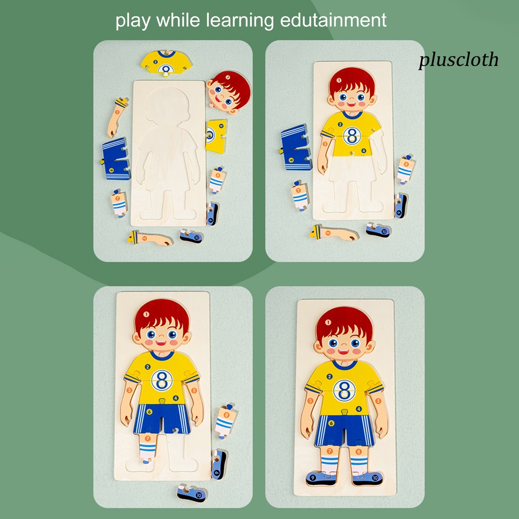 1 Bộ Đồ Chơi Lắp Ráp Bằng Gỗ Hoạt Hình 3D Nhiều Màu Dễ Thương Cho Bé Mẫu Giáo