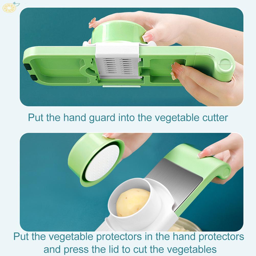 【VARSTR】Vegetable Cutter Set ABS+stainless Steel Green Home Supplies Multi-function