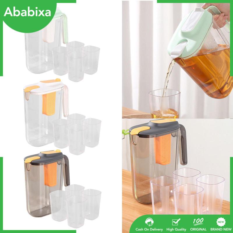 [Ababixa] Bộ Bình Đựng Nước 4 Ngăn Không Vỡ Có Nắp Đậy Dung Tích Lớn Cho Tủ Lạnh