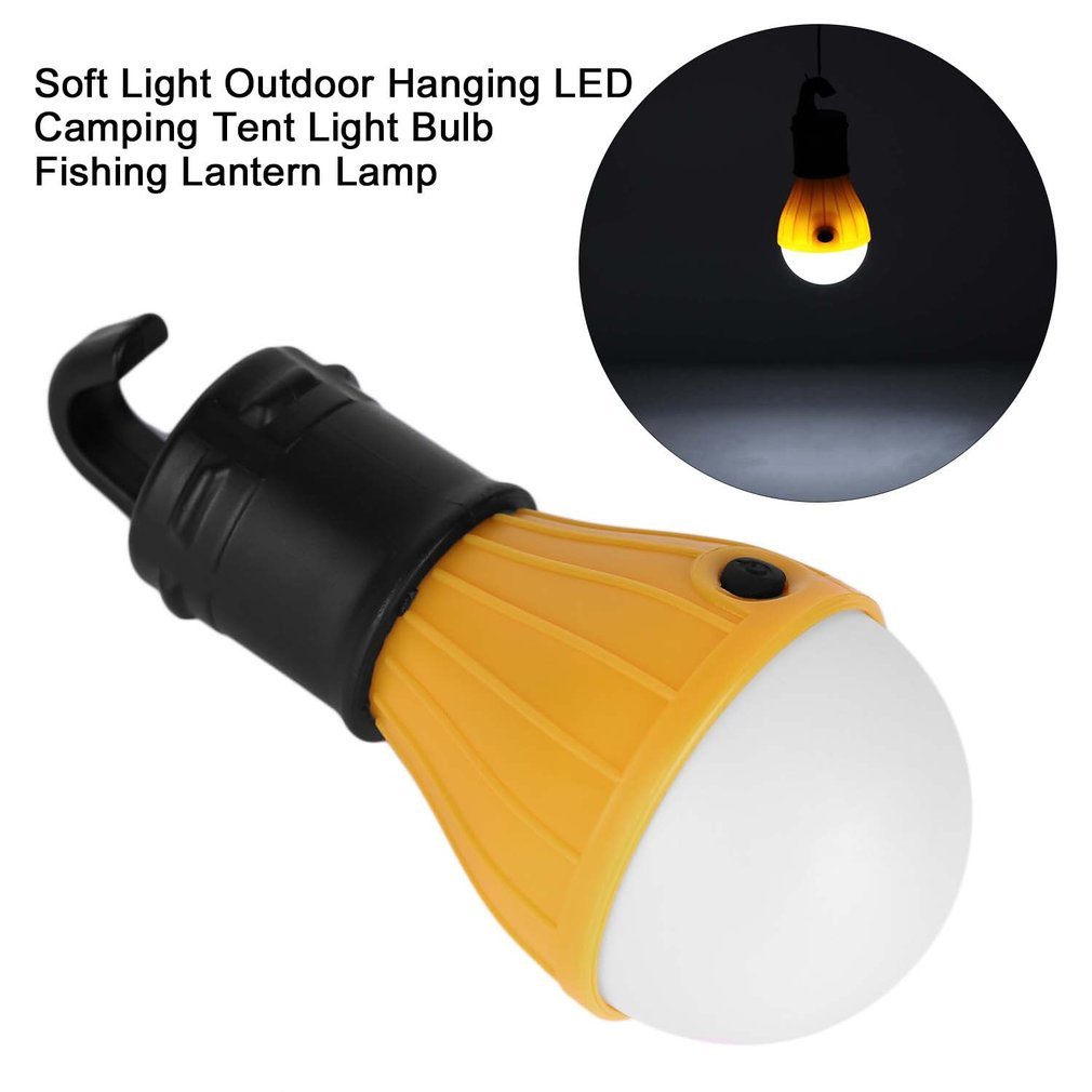 1 Pc Soft Light Pratical Hanging 3 Led Outdoor Camping Tent Lantern Fishing Bulb Lamp White [Q/9]
