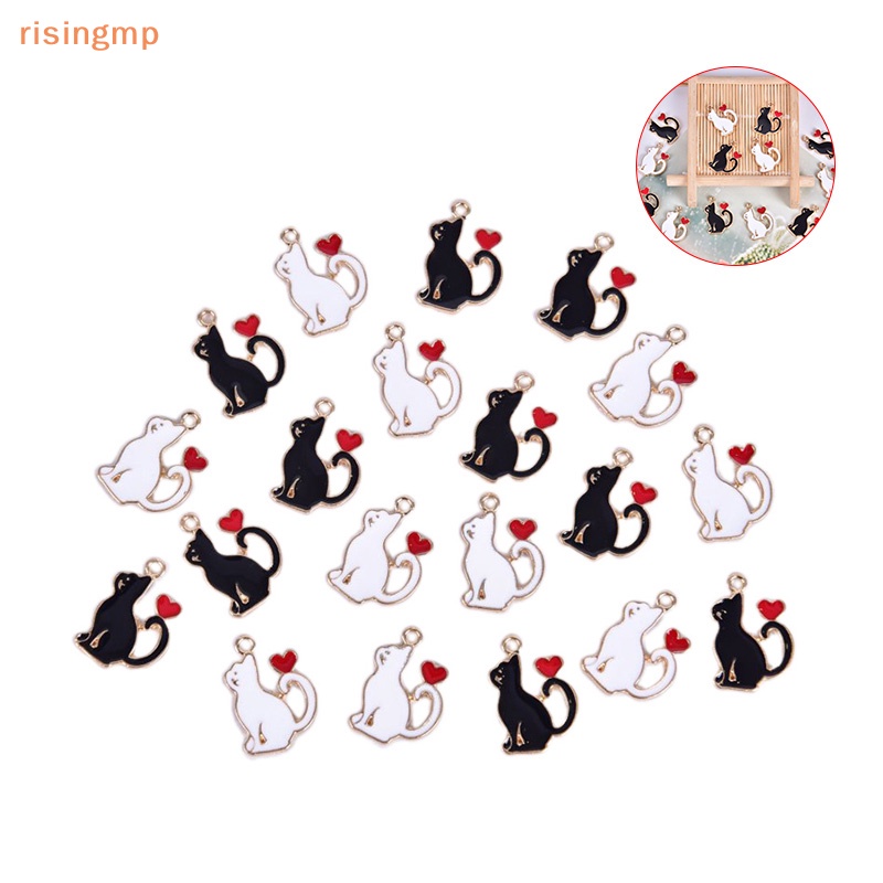 Set 10 Mặt Dây Chuyền Tráng Men Hình Trái Tim Và Chữ Ch DIY