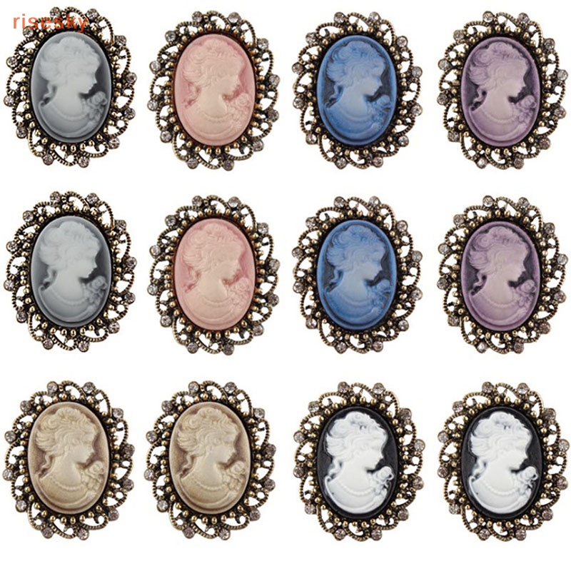 Ghim Cài Áo Hình Tượng Nữ Thần Cameo Đính Đá Phong Cách Gothic Cổ Điển