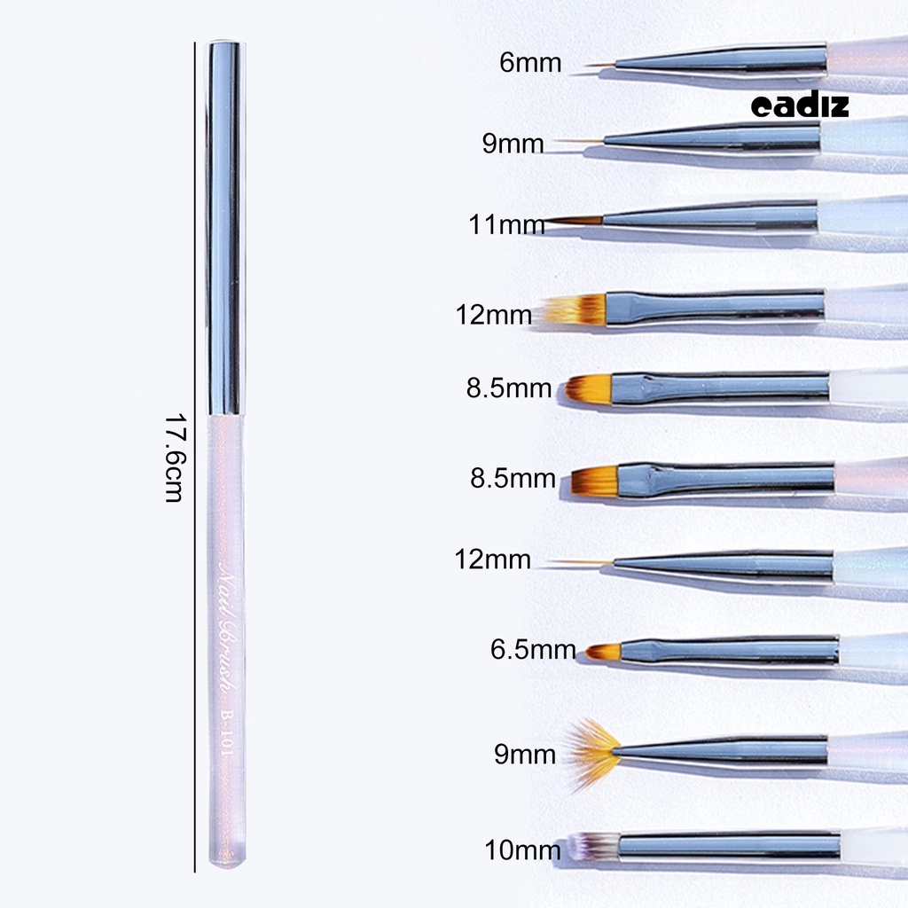Bút Vẽ Móng Nghệ Thuật Đầu Mềm Trong Suốt Thoải Mái Nhiều Ngòi CADI