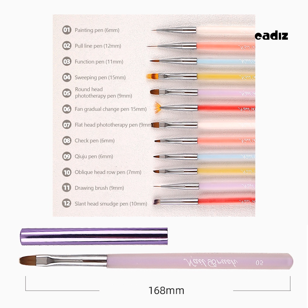 Cọ Trang Trí Móng Tay Lông Mềm Nhiều Màu Sắc Bằng Acrylic Chuyên Dụng Cho Salon