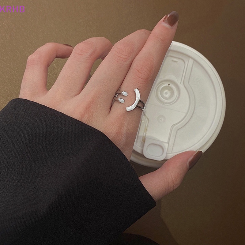 Nhẫn Hở Màu Bạc Hình Mặt Cười Độc Đáo Thời Trang Cho Nữ Mới
