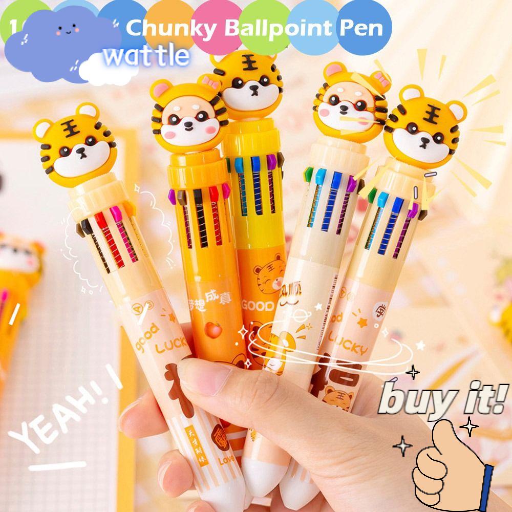 Set 4 Bút Bi 10 Màu Họa Tiết Hoạt Hình Dễ Thương Cho Học Sinh Tiểu Học