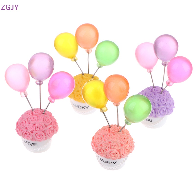 1 Bong Bóng Hoa Hồng Bằng Nhựa Resin Trang Trí Xe Hơi / Nhà Búp Bê Mới