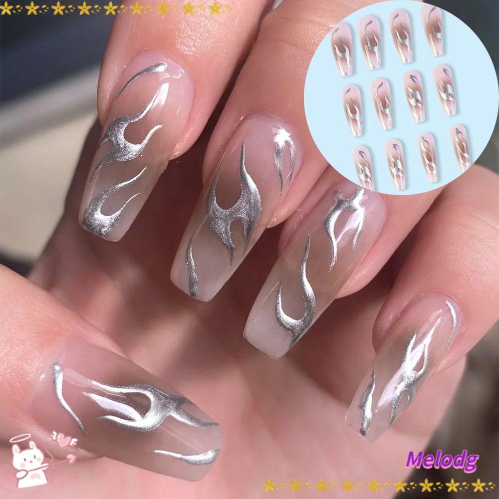 Bộ Móng Tay Giả Đầu Vuông Dạng Nhấn Có Thể Tháo Rời Che Phủ Toàn Diện