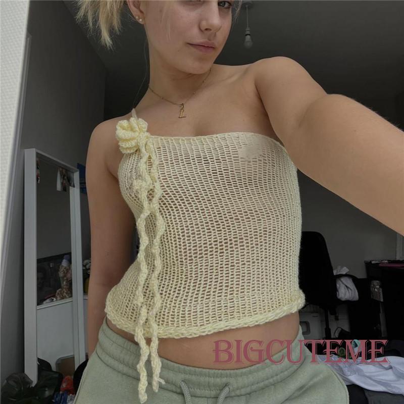 Áo Dệt Kim Sát Nách In Hoa Thời Trang Mùa Hè Cho Nữ