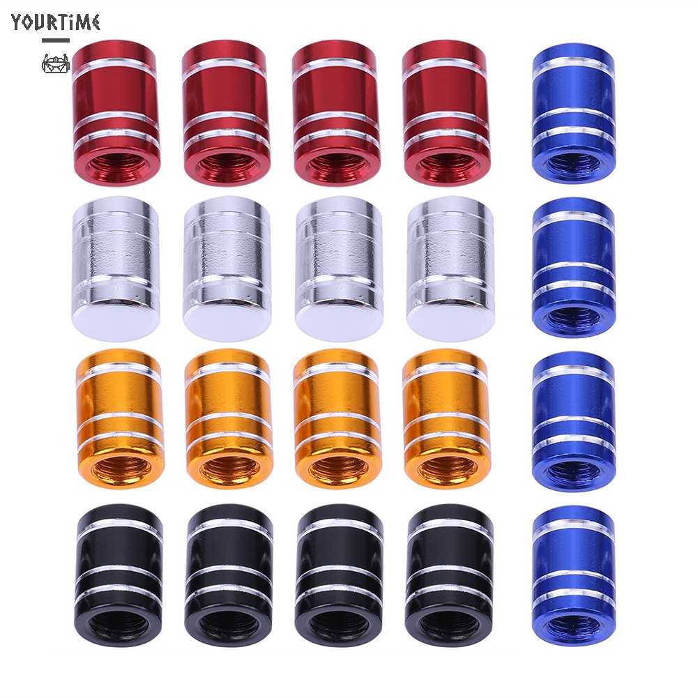 Set 4 Nắp Van Bánh Xe Bằng Hợp Kim Nhôm Nhiều Màu Sắc