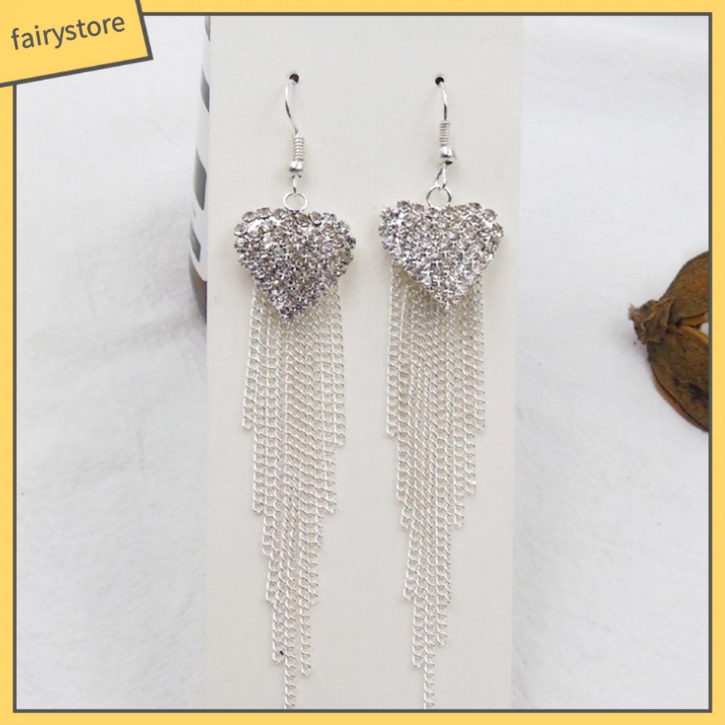 1 Đôi Khuyên Tai Móc Hình Trái Tim Bằng Hợp Kim Trang Trí Hàng Ngày