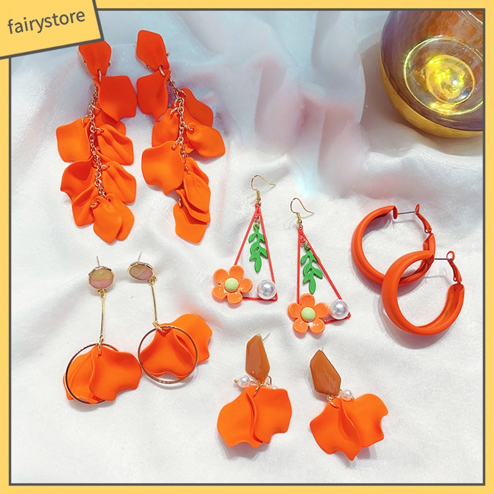 Bông Tai Hình Cánh Hoa Dạng Móc Thời Trang Dành Cho Nữ