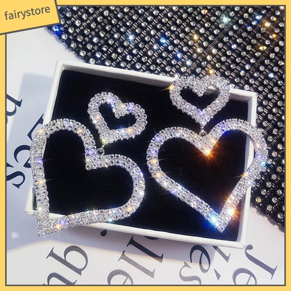 Bông Tai Hình Giọt Nước Đính Đá Trang Nhã Dành Cho Nữ