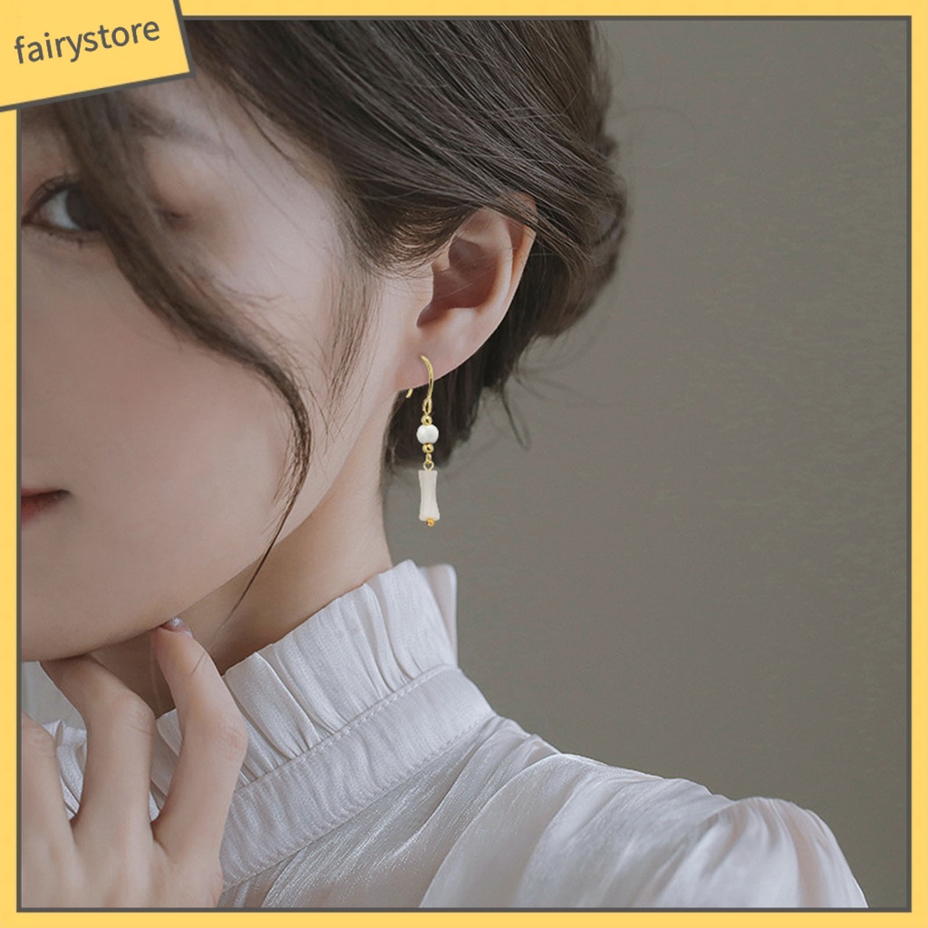 [FRO] 1 Đôi Bông Tai Móc Xỏ Hạt Ngọc Trai Giả Phong Cách Trung Quốc