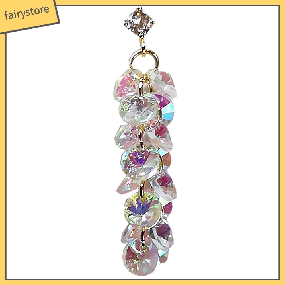 Bông Tai Dài Đính Đá Thời Trang Dành Cho Nữ