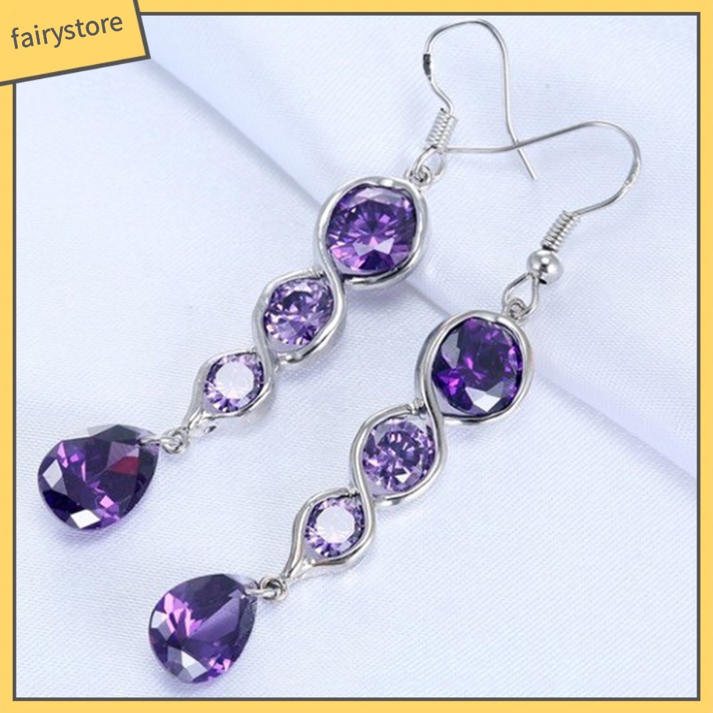 Bông Tai Dạng Móc Xoắn Đính Đá Zirconia Thời Trang Cho Nữ