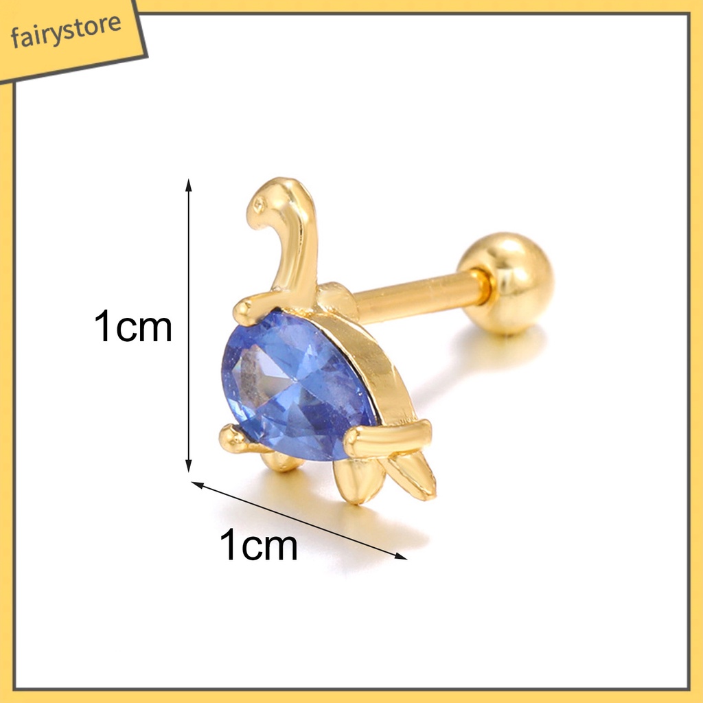 1 Bông Tai Hình Khủng Long Bằng Hợp Kim Đính Đá Zircon Dành Cho Nữ