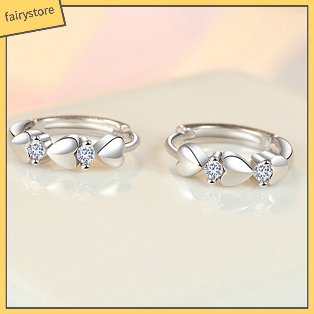 Bông Tai Hình Trái Tim Đính Đá Zircon Thời Trang Dành Cho Nữ