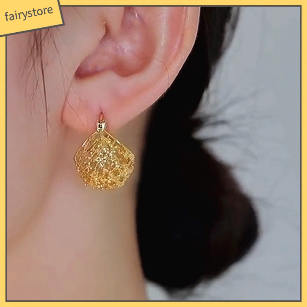 1 Đôi Bông Tai Kim Loại Rỗng Không Gây Kích Ứng Thiết Kế Sáng Tạo Thời Trang Dành Cho Nữ