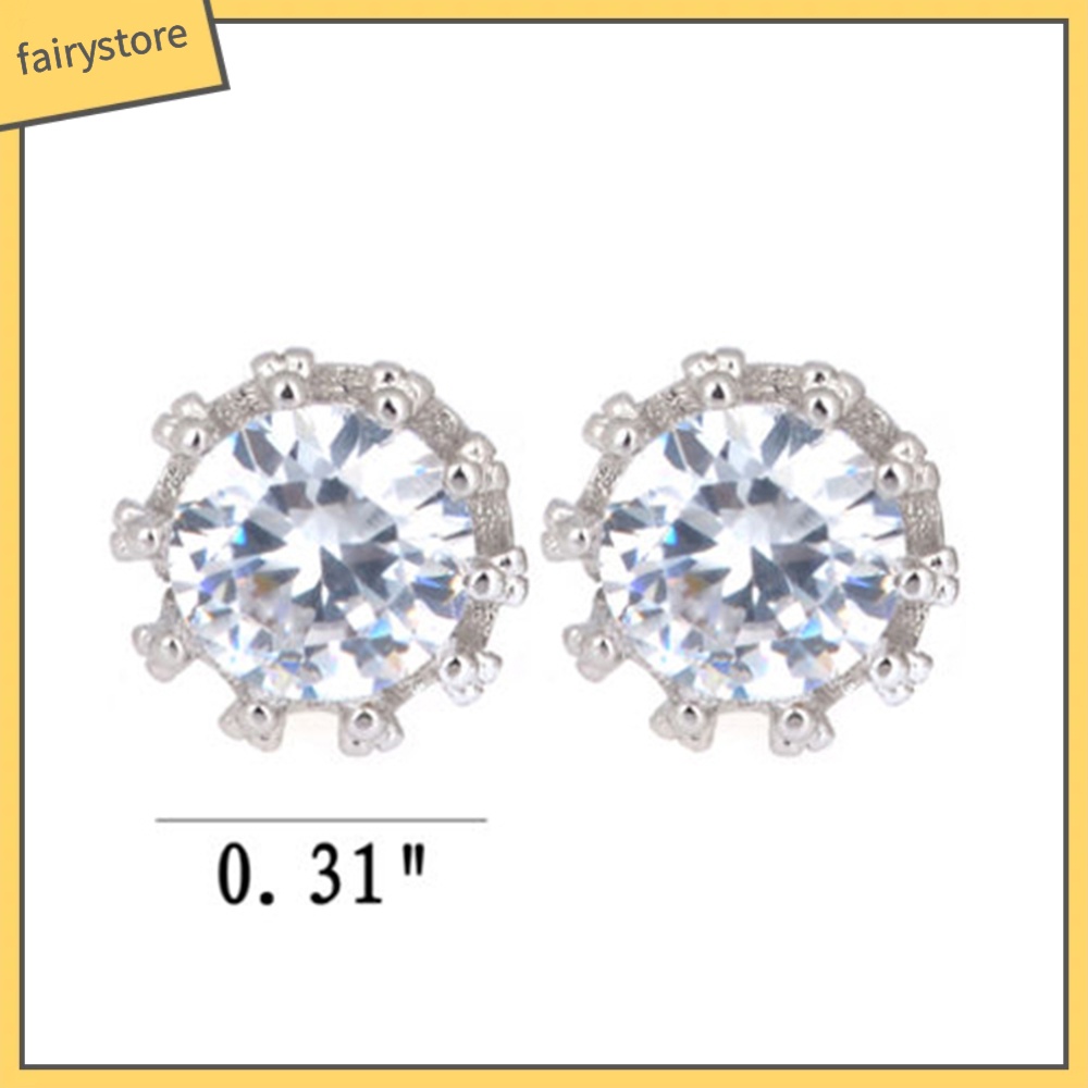 Đôi Khuyên Tai HìNh Vương MiệN ĐíNh Kim Cương Giả ThờI Trang Cho Nữ