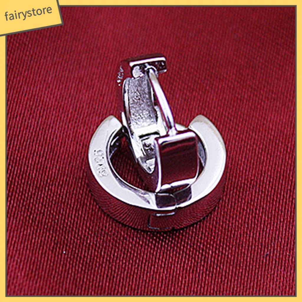 Khuyên Tai Tròn Mạ Bạc Đơn Giản Dùng Làm Quà Tặng Hằng Ngày