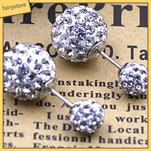 Bông Tai Mạ Bạc Đính Đá Hai Công Dụng Dành Cho Nữ