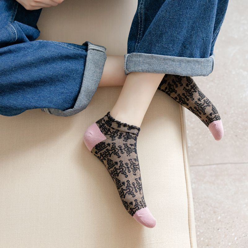 Vớ Cotton Mỏng Thoáng Khí Thấm Hút Mồ Hôi Phong Cách Retro Mới Cho Nữ