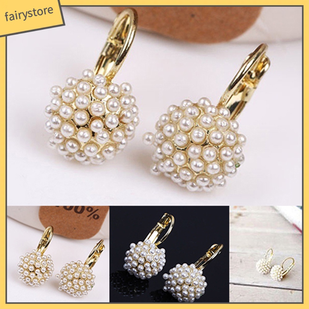 Bông Tai Đính Ngọc Trai Giả Thanh Lịch Dành Cho Cô Dâu