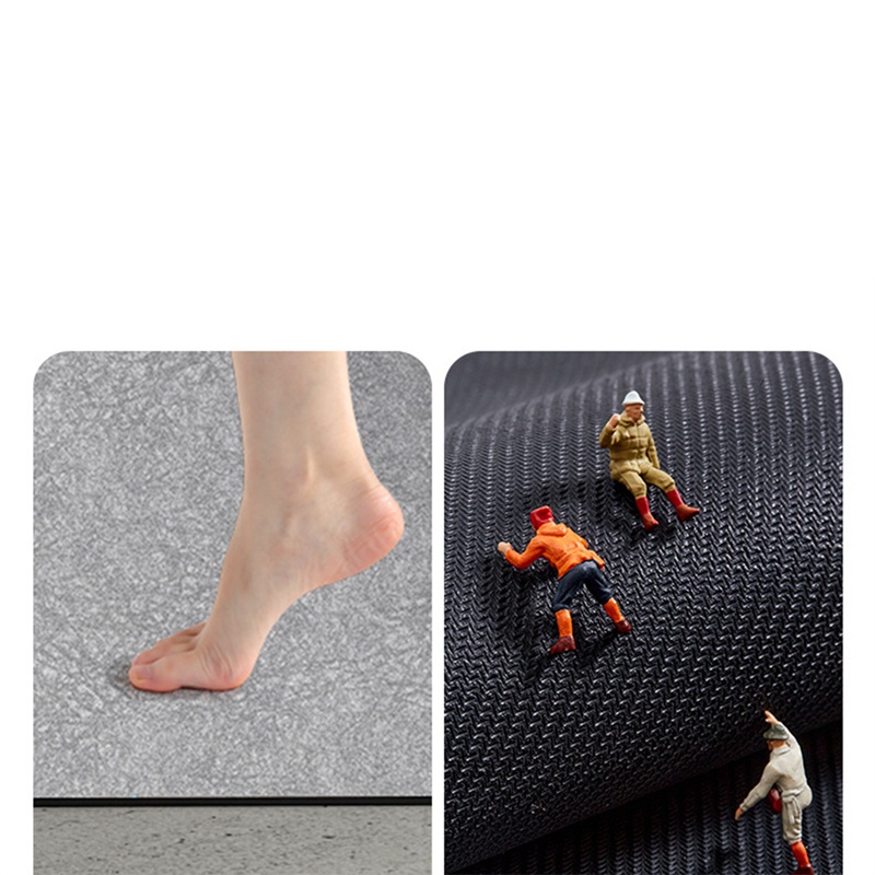 Thảm Chùi Chân Siêu Thấm Nước, Chống Trượt, Màu Xám Dùng Cho Nhà Tắm