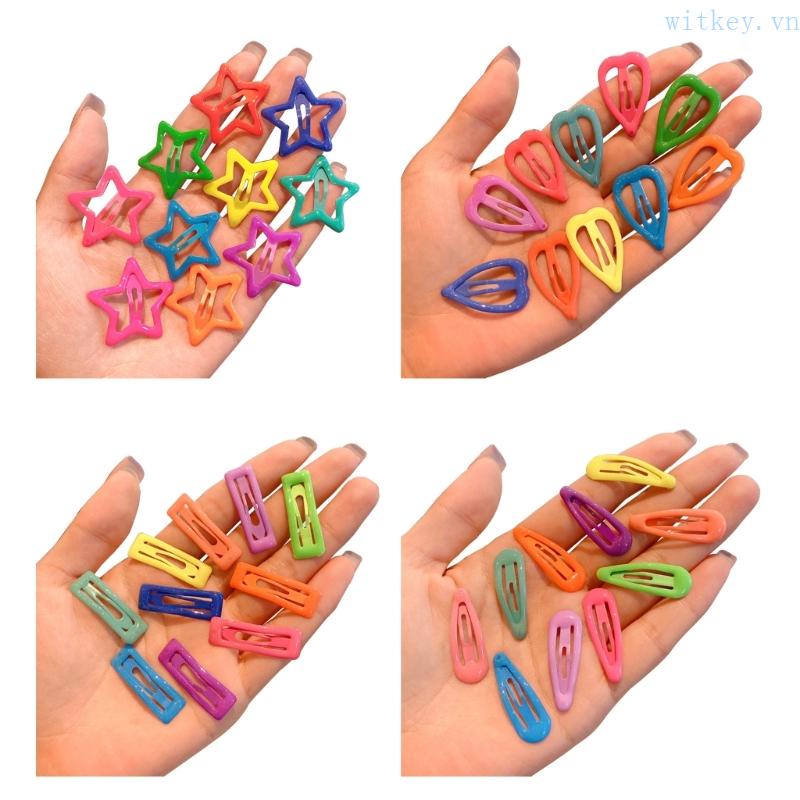 Kẹp Tóc Hình Ngôi Sao / Trái Tim Bằng Kim Loại Màu Dạ Quang Cho Nữ