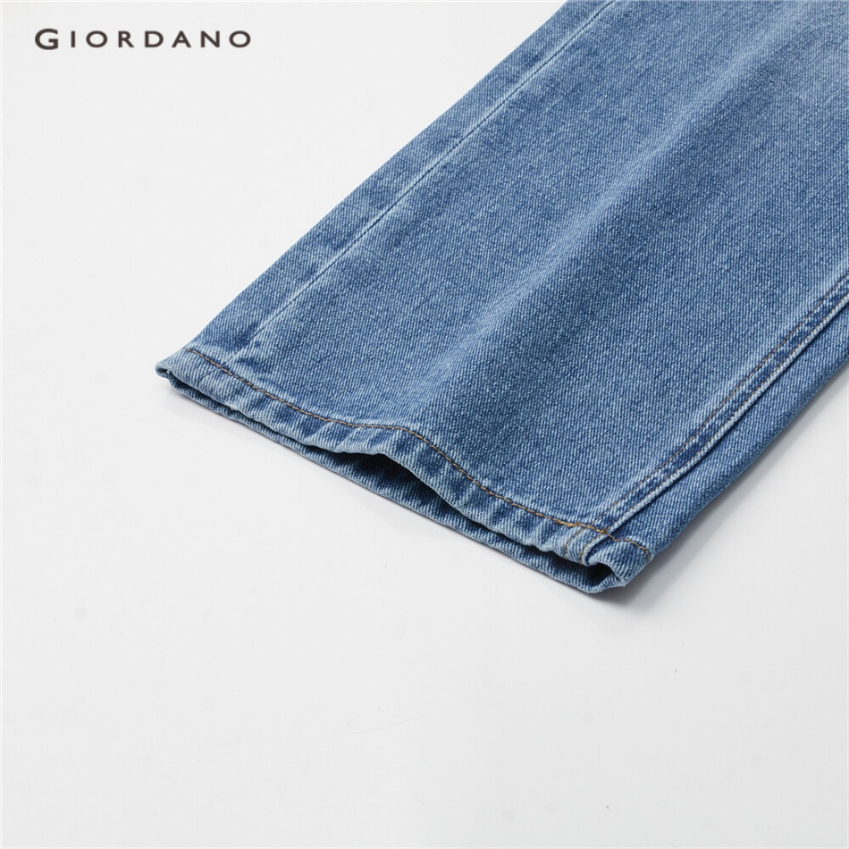 Giordano Quần Jean denim Lưng Cao Phối Túi Giả Màu Tương Phản Cá Tính Cho Nữ 18423203