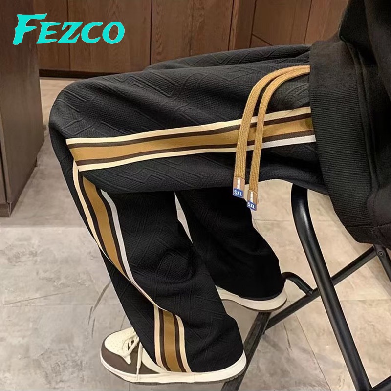 Quần Thể Thao Ống Rộng Thêu logo Fezco Thời Trang Cho Nam