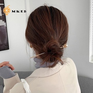 MKEB Trâm Cài Tóc Bằng Kim Loại Đính Ngọc Trai Phong Cách Trung Hoa Cổ Điển Thanh Lịch Cho Nữ
