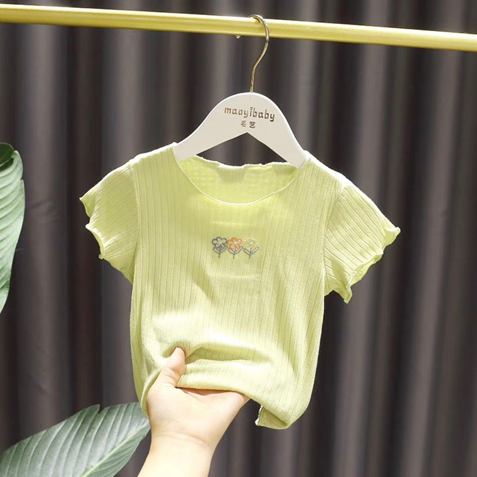 Áo Thun Ngắn Tay Thời Trang Mùa Hè Hàn Quốc Dành Cho Bé Gái