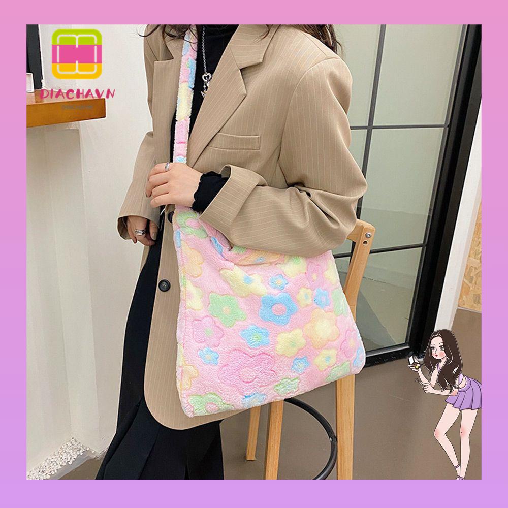 Túi Xách Đeo Vai Phủ Lông Mềm Mại Cỡ Lớn Thời Trang Sành Điệu
