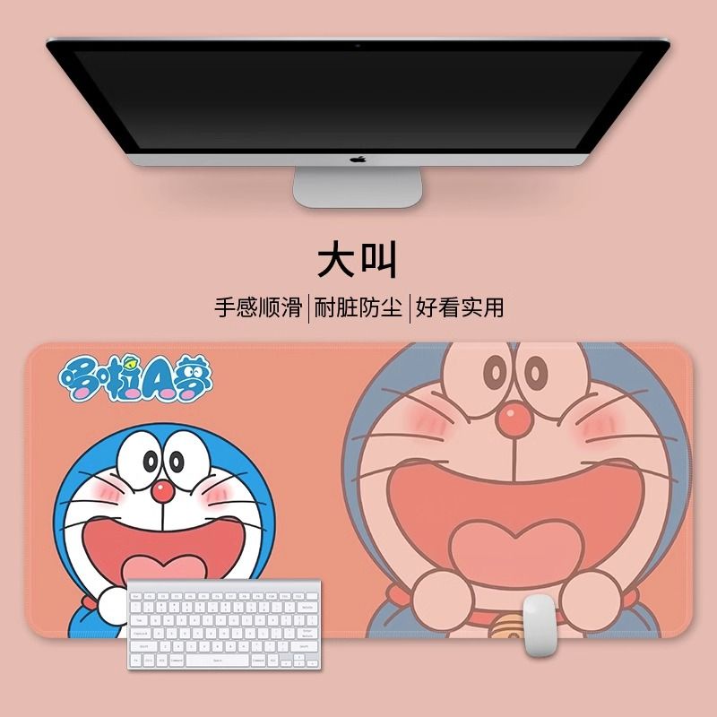 Tấm Lót Chuột Và Bàn Phím Cỡ Lớn In Hình Doraemon Dễ Thương