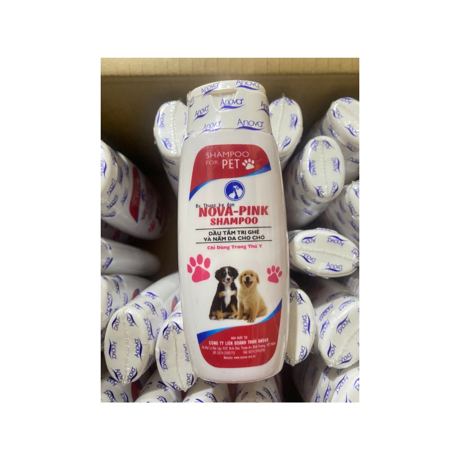 Sữa tắm ghẻ, nấm da cho chó [nova pink shampoo 150ml]